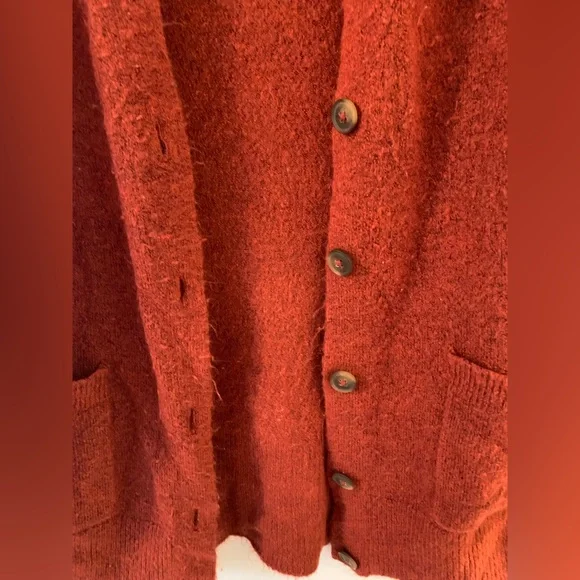 Red Button up Cardigan - Picture 3 of 5